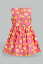 تنزيل الصورة على معرض الصور، Redtag-Pink-Lemon-Print-Sleeveless-Dress-Dresses-Infant-Girls-3 to 24 Months