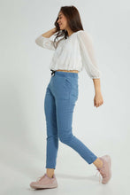 Load image into Gallery viewer, Redtag-Blue-Denim-Joggers-With-Folded-Hem-Jeggings-Women's-