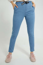 Load image into Gallery viewer, Redtag-Blue-Denim-Joggers-With-Folded-Hem-Jeggings-Women's-