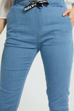 Load image into Gallery viewer, Redtag-Blue-Denim-Joggers-With-Folded-Hem-Jeggings-Women's-