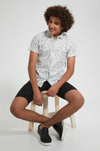 Load image into Gallery viewer, Redtag-White-Allover-Print-Casual-Shirt-Casual-Shirts-Senior-Boys-9 to 14 Years