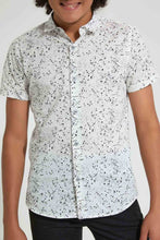 Load image into Gallery viewer, Redtag-White-Allover-Print-Casual-Shirt-Casual-Shirts-Senior-Boys-9 to 14 Years