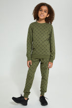 Load image into Gallery viewer, Redtag-Olive-Allover-Ny-Print-Jog-Suit-Jog-Sets-Senior-Boys-9 to 14 Years