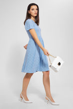 تنزيل الصورة على معرض الصور، Redtag-Blue-Dress-With-Neck-Trim-Dresses-Women's-0