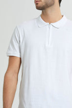 Load image into Gallery viewer, Redtag-White-Zip-Placket-Polo-Shirt-Colour:White,-Filter:Men's-Clothing,-Men-T-Shirts,-New-In,-New-In-Men,-Non-Sale,-S22B,-Section:Men,-TBL-Men's-