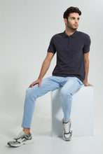 Load image into Gallery viewer, Redtag-Slate-Grey-Zip-Placket-Polo-Shirt-Colour:Dark-Grey,-Filter:Men's-Clothing,-Men-T-Shirts,-New-In,-New-In-Men,-Non-Sale,-S22B,-Section:Men,-TBL-Men's-