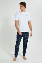 تنزيل الصورة على معرض الصور، Redtag-White-T-Shirt-Pyjama-Set-Pyjama-Sets-Men's-
