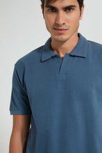 تنزيل الصورة على معرض الصور، Redtag-Blue-Polo-Shirt-Polo-Shirts-Men's-