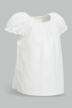 تنزيل الصورة على معرض الصور، Redtag-Offwhite-Solid-Top-Blouses-Infant-Girls-3 to 24 Months