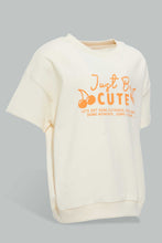Load image into Gallery viewer, Redtag-Ivory-Short-Sleeve-Placement-Print-Tee-All-Over-Prints-Infant-Girls-3 to 24 Months