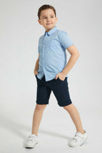 Load image into Gallery viewer, Redtag-Blue-Printed-Short-Sleeve-Shirt-Casual-Shirts-Boys-2 to 8 Years