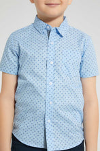 Load image into Gallery viewer, Redtag-Blue-Printed-Short-Sleeve-Shirt-Casual-Shirts-Boys-2 to 8 Years