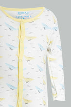 تنزيل الصورة على معرض الصور، Redtag-Yellow-And-Blue-Whale-Sleep-Suit-Sleepsuits-Baby-0 to 12 Months