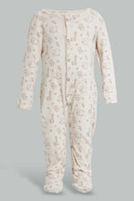 تنزيل الصورة على معرض الصور، Redtag-Beige-Animal-Print-Sleep-Suit-Sleepsuits-Baby-0 to 12 Months