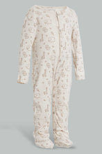 تنزيل الصورة على معرض الصور، Redtag-Beige-Animal-Print-Sleep-Suit-Sleepsuits-Baby-0 to 12 Months