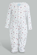 تنزيل الصورة على معرض الصور، Redtag-White--And-Red-Crab-Print-Sleep-Suit-Sleepsuits-Baby-0 to 12 Months