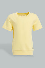 تنزيل الصورة على معرض الصور، Redtag-Yellow-Terry-Short-Sleeve-T-Shirt-Character,-Colour:Yellow,-Filter:Infant-Boys-(3-to-24-Mths),-Infant-Boys-T-Shirts,-New-In,-New-In-INB,-Non-Sale,-S22B,-Section:Kidswear,-TBL-Infant-Boys-3 to 24 Months