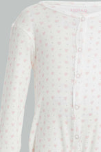 تنزيل الصورة على معرض الصور، Redtag-Pink-Heart-Print-Sleep-Suit-Sleepsuits-Baby-0 to 12 Months