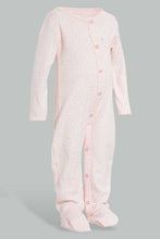 تنزيل الصورة على معرض الصور، Redtag-Peach-Ditsy-Floral-Sleep-Suit-Sleepsuits-Baby-0 to 12 Months