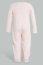 تنزيل الصورة على معرض الصور، Redtag-Peach-Ditsy-Floral-Sleep-Suit-Sleepsuits-Baby-0 to 12 Months