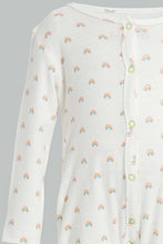 تنزيل الصورة على معرض الصور، Redtag-White-Rainbow-Print-Sleep-Suit-Sleepsuits-Baby-0 to 12 Months