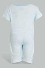 تنزيل الصورة على معرض الصور، Redtag-Blue-Thin-Stripe-Romper-Rompers-Baby-0 to 12 Months