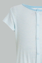 تنزيل الصورة على معرض الصور، Redtag-Blue-Thin-Stripe-Romper-Rompers-Baby-0 to 12 Months