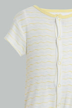 تنزيل الصورة على معرض الصور، Redtag-Yellow-And-Blue-Wave-Print-Romper-Rompers-Baby-0 to 12 Months