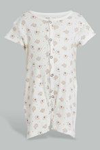 تنزيل الصورة على معرض الصور، Redtag-Beige-Elephant-Print-Romper-Rompers-Baby-0 to 12 Months