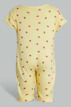 تنزيل الصورة على معرض الصور، Redtag-Yellow-And-Red-Crab-Print-Romper-Rompers-Baby-0 to 12 Months