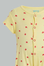 تنزيل الصورة على معرض الصور، Redtag-Yellow-And-Red-Crab-Print-Romper-Rompers-Baby-0 to 12 Months