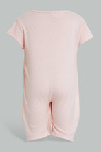 تنزيل الصورة على معرض الصور، Redtag-White-And-Pink-Polka-Dot-Sleep-Suit-Rompers-Baby-0 to 12 Months