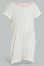 Load image into Gallery viewer, Redtag-Yellow-And-Pinl-Stripe-Romper-Rompers-Baby-0 to 12 Months