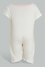 Load image into Gallery viewer, Redtag-Yellow-And-Pinl-Stripe-Romper-Rompers-Baby-0 to 12 Months