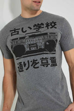 تنزيل الصورة على معرض الصور، Redtag-Charcoal-Graphic-T-Shirt-Graphic-Prints-Men's-