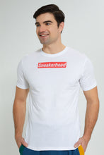 تنزيل الصورة على معرض الصور، Redtag-White-Graphic-T-Shirt-Graphic-Prints-Men's-