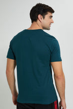 Load image into Gallery viewer, Redtag-Teal-Graphic-T-Shirt-Graphic-Prints-Men's-