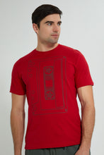 Load image into Gallery viewer, Redtag-Red-Graphic-T-Shirt-Graphic-Prints-Men's-