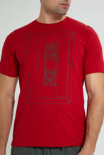 Load image into Gallery viewer, Redtag-Red-Graphic-T-Shirt-Graphic-Prints-Men's-