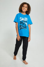 تنزيل الصورة على معرض الصور، Redtag-Blue-Skate-Board-Night-Suit-Pyjama-Sets-Senior-Boys-9 to 14 Years