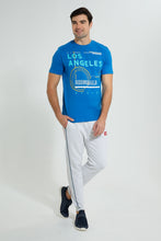 تنزيل الصورة على معرض الصور، Redtag-Blue-Graphic-T-Shirt-Graphic-Prints-Men's-
