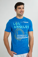تنزيل الصورة على معرض الصور، Redtag-Blue-Graphic-T-Shirt-Graphic-Prints-Men's-