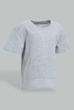 تنزيل الصورة على معرض الصور، Redtag-Grey-Melange-Kangaroo-Pocket-Short-Sleeve-T-Shirt-Colour:Grey,-Filter:Infant-Boys-(3-to-24-Mths),-Infant-Boys-T-Shirts,-New-In,-New-In-INB,-Non-Sale,-S22B,-Section:Kidswear,-TBL-Infant-Boys-3 to 24 Months