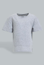 تنزيل الصورة على معرض الصور، Redtag-Grey-Melange-Kangaroo-Pocket-Short-Sleeve-T-Shirt-Colour:Grey,-Filter:Infant-Boys-(3-to-24-Mths),-Infant-Boys-T-Shirts,-New-In,-New-In-INB,-Non-Sale,-S22B,-Section:Kidswear,-TBL-Infant-Boys-3 to 24 Months