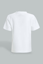 تنزيل الصورة على معرض الصور، Redtag-White-Jacquard-Short-Sleeve-T-Shirt-Colour:White,-Filter:Infant-Boys-(3-to-24-Mths),-Infant-Boys-T-Shirts,-New-In,-New-In-INB,-Non-Sale,-S22B,-Section:Kidswear,-TBL-Infant-Boys-3 to 24 Months