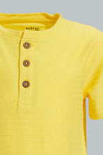 تنزيل الصورة على معرض الصور، Redtag-Yellow-Jacquard-Short-Sleeve-T-Shirt-Colour:Yellow,-Filter:Infant-Boys-(3-to-24-Mths),-Infant-Boys-T-Shirts,-New-In,-New-In-INB,-Non-Sale,-S22B,-Section:Kidswear,-TBL-Infant-Boys-3 to 24 Months