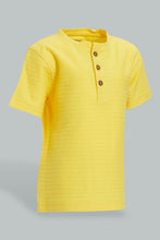 تنزيل الصورة على معرض الصور، Redtag-Yellow-Jacquard-Short-Sleeve-T-Shirt-Colour:Yellow,-Filter:Infant-Boys-(3-to-24-Mths),-Infant-Boys-T-Shirts,-New-In,-New-In-INB,-Non-Sale,-S22B,-Section:Kidswear,-TBL-Infant-Boys-3 to 24 Months