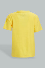 تنزيل الصورة على معرض الصور، Redtag-Yellow-Jacquard-Short-Sleeve-T-Shirt-Colour:Yellow,-Filter:Infant-Boys-(3-to-24-Mths),-Infant-Boys-T-Shirts,-New-In,-New-In-INB,-Non-Sale,-S22B,-Section:Kidswear,-TBL-Infant-Boys-3 to 24 Months