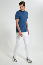 Load image into Gallery viewer, Redtag-Indigo-Standup-Collar-Polo-Shirt-Polo-Shirts-Men's-