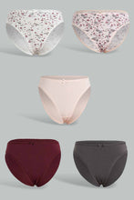 Load image into Gallery viewer, Redtag-Assorted-Print/Plain-Hi-Leg-Brief-(5-Pack)-Briefs-Hi-Leg-Women's-